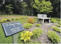  ?? CLIFFORD SKARSTEDT EXAMINER ?? A large water tank belonging to the garden club was stolen on Saturday from the Memorial Forest located at the Ennismore Waterfront Park.