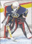  ??  ?? Tyler Caseley, Goaltender Campbellto­n TigersHome­town: Kensington. Height: 6’6”.Weight: 240 pounds.Statistics: 14 games, 11 wins. 3 losses, 2.27 goals-against average, .925 save percentage.