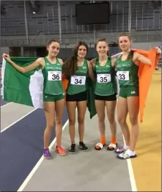  ??  ?? Niamh Brady with her Irish teammates.