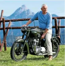  ??  ?? LEFT: The bike’s current owner Dick Shepherd on the restored machine at the location of
The Great Escape jump in Austria