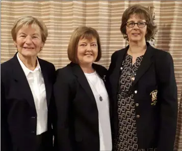  ??  ?? Wexford Golf Club’s incoming officers for 2018 (from left): Róisín Leahy (lady President), Trish Hanton (lady Captain), Martina Gately (lady Vice-Captain).