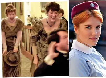  ??  ?? Gal pals: Emerald, left, and Phoebe in Albert Nobbs. Centre, Emerald in Call the Midwife and, right, as Camilla