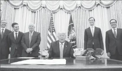  ?? REUTERS/Kevin Lamarque ?? U.S. President Donald Trump announces that Israel and the United Arab Emirates have reached a peace deal that will lead to the full normalizat­ion of diplomatic relations between the two Middle Eastern nations in an agreement that Trump helped broker, at White House in Washington, U.S., August 13, 2020.