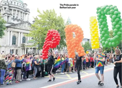  ??  ?? The Pride parade in Belfast last year