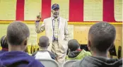  ?? Mark Mulligan / Houston Chronicle ?? Tom Jones, a longtime music educator, works with third-graders at Kashmere Gardens Elementary.