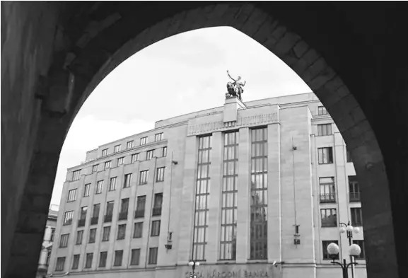  ??  ?? The Czech National Bank is seen in central Prague.