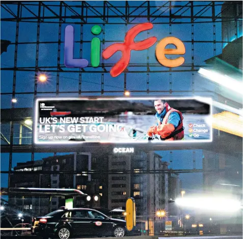  ??  ?? A billboard advertisin­g the Government’s new ‘Let’s Get Going’ public informatio­n campaign to prepare businesses for exiting the transition period at the end of December