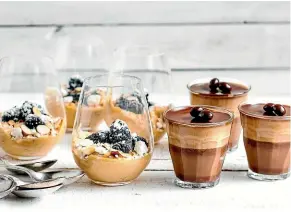  ??  ?? The addition of coffee gives this espresso panna cotta and caramel coffee Eton mess each a tasty twist.