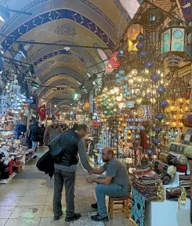  ??  ?? The Grand Bazaar is colourful, and bursting with shining treasures.