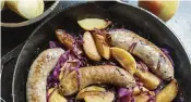  ?? ?? Sweet Italian sausage sizzles in the same pan as sliced apple and red cabbage in this easy skillet recipe.