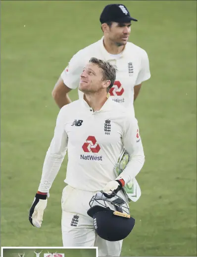  ?? PICTURES: GETTY IMAGES/PA. ?? WAITING GAME: England bowler James Anderson and wicket-keeper Jos Buttler leave the field at the Ageas Bowl for bad light, the Lancashire paceman only able to take the one wicket, left, on day four, with Buttler having earlier dropped a simple catch.