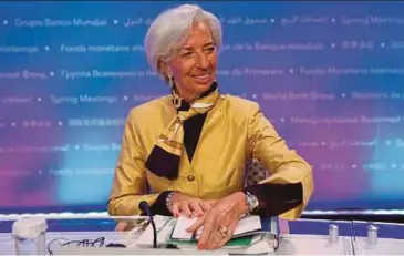  ?? REUTERS PIC ?? Internatio­nal Monetary Fund managing director Christine Lagarde urges the United States and China to resolve their disputes through dialogue.