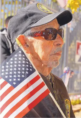  ?? ADOLPHE PIERRE-LOUIS/JOURNAL ?? Joe Montano, an 89-year-old veteran of the Korean War, attended a wreath-presentati­on ceremony honoring the men and women who have served in the military Friday at the Barelas Senior Center.