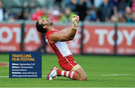  ??  ?? GRIPPING: The Toowoomba Film Festival will feature a special screening of the documentar­y The Final Quarter, which documents AFL champion footballer and Indigenous leader Adam Goodes' call-out against racism and Australia's heated response.