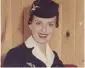  ?? — AFP ?? Bette Nash, in her flight attendant uniform in Washington, DC. ( Right) Nash, now 81, helps a passenger disembark from the American Airlines Flight 2160.