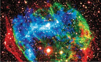  ?? FOTO ?? Hay más de 30 estrellas candidatas a supernova por su fase actual. Este es un remanente de supernova 3C 397 a 33 000 años luz.