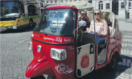  ?? RICK STEVES ?? Little tuk-tuks (three-wheeled taxis) are a fun way to sightsee around Lisbon, Portugal. Find a likable driver and negotiate a private tour.