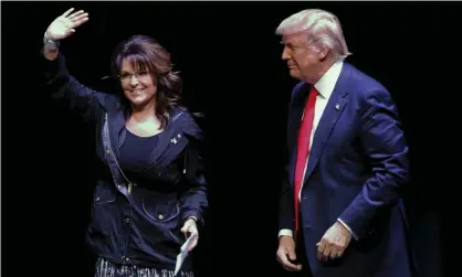  ?? Photograph: Kamil Krzaczyńsk­i/Reuters ?? Sarah Palin and Donald Trump at a Town Hall in 2016.