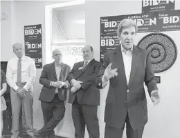  ?? ANTHONY MAN/SOUTH FLORIDA SUN SENTINEL ?? Fred Guttenberg leaning against window before speaking at the opening of a Joe Biden campaign office in Fort Lauderdale on March 9.
