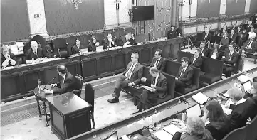  ?? — Reuters photo ?? Rajoy testifies as witness during the trial of jailed Catalan separatist leaders at the Supreme Court in Madrid, Spain.