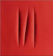  ?? (DR) ?? Parmi les oeuvres en vente cet été chez Sotheby’s, une toile de Lucio Fontana réalisée en .