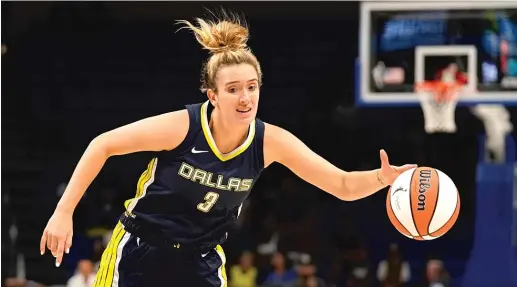  ?? TONY GUTIERREZ/AP ?? Marina Mabrey was the second-leading scorer for the Wings last season, averaging 13.6 points. Sky coach/GM James Wade praised her versatilit­y.