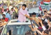  ?? HT PHOTO ?? Patidar leader Hardik Patel at a rally in Botad on Wednesday.