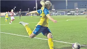  ??  ?? Fern Newbigging was on the mark for St Johnstone Women.