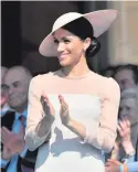  ??  ?? Fitting in: from left, Meghan during a visit to Northern Ireland, attending a garden party at Buckingham Palace, during a trip to Chester, with Prince Harry in the Sunken Garden of Kensington Palace after announcing their engagement, on her wedding day in May, leaving a service at Westminste­r Abbey to mark the centenary of the Royal Air Force, and in Dublin yesterday