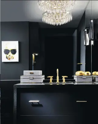  ?? PHOTOS: TOMAS PEARCE ?? Black brings a crisp, glamorous look to this Toronto condo, and for designers Mel Quilatan and Brian Woodrow, the key was to vary the scheme not just with colour but with textures and finishes.