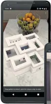  ??  ?? Celular. Exemplo de como será o visual do aplicativo de realidade aumentada