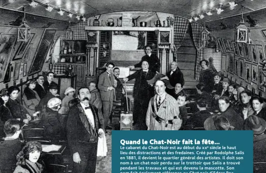  ??  ?? Une soirée au cabaret du Chat-Noir, à Montmartre, Paris, vers 1920.