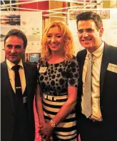  ??  ?? Entreprene­ur David McGowan, Cllr Marie Casserly and Jude McSharry at the London event.