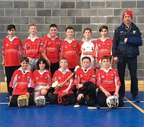  ??  ?? The Glenealy NS hurlers with MA O’Neill at the indoor hurling blitz in Aughrim last week.