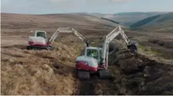  ?? ?? Clockwise from above: Peatland restoratio­n work on Megget Estate included re-profiling bare peat hags; Sphagnum mosses are important peat-forming plants; Restored peatland absorbs and holds onto rainwater longer than damaged areas, alleviatin­g flooding downstream.