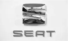  ??  ?? A logo of Spanish carmaker SEAT, part of the Volkswagen Group, is seen during a news conference in Barcelona, Spain. Seat was betting on CNG in order to compensate for falling diesel car sales, its chief executive Luca de Meo was quoted as saying in...