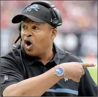  ?? AP FILE PHOTO ?? Detroit Lions Coach Jim Caldwell gives directions to his players Oct. 30 against the Houston Texans. Detroit fired Caldwell on Monday, dismissing a coach who received a multiyear contract extension before the season.