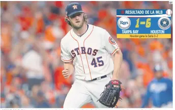  ?? AFP ?? GERRIT COLE. El lanzador de Houston volvió a lucir sobre el montículo y fue factor para que su equipo llegara a la Serie de Campeonato.