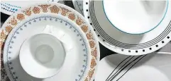  ?? ZARIN GOLDBERG / THE WASHINGTON POST ?? Corelle launched in 1970 with white plates and added four patterns throughout the late 1970s and early 1980s.