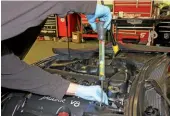  ??  ?? An hydrometer tests the strength and effectiven­ess of antifreeze in the coolant to determine whether it needs to be renewed.