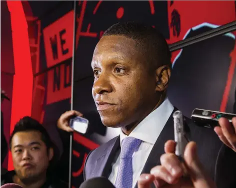  ?? ERNEST DOROSZUK ?? Toronto Raptors president Masai Ujiri must decide if he’s going to swing a big trade by Thursday’s deadline or keep his roster intact.