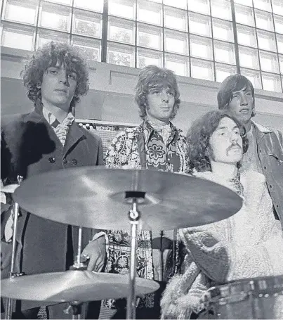  ??  ?? Pink Floyd during an early gig in Stockholm. From left: Syd Barrett, Richard Wright, Nick Mason and Roger Waters.