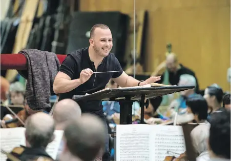  ??  ?? Yannick Nezet-Seguin rehearses in New York for his first performanc­e tonight with the Metropolit­an Opera.