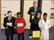  ?? SUBMITTED PHOTO ?? Rainbow Elementary School students, in the Coatesvill­e Area School District, perform their own live wax museum as they present research projects based on famous African-Americans who helped to change or make history.