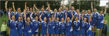  ??  ?? Craanford-Monaseed celebratin­g their Junior championsh­ip success in Farmleigh on Saturday.