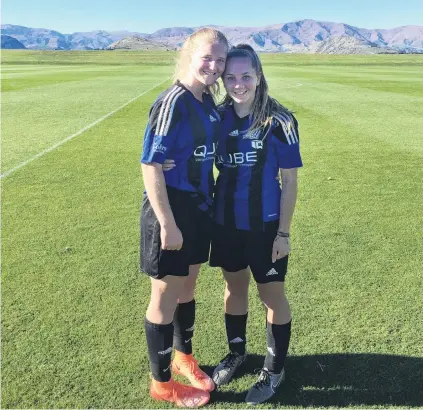  ?? PHOTOIAN COLLIN ?? Young talents . . . Queenstown Rovers players Amy Hislop (left) and Nieve Collin.