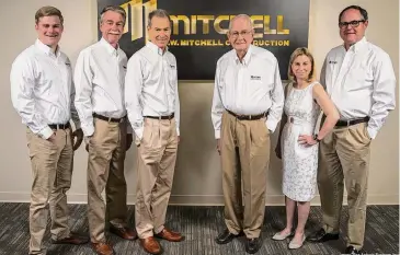  ?? G.W. Mitchell Constructi­on ?? Founded in 1921, it’s a family business with Matt, left, Bill, Lane, Melvin, Leah and Andy Mitchell.