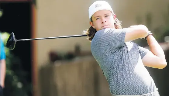  ?? DARREN MAKOWICHUK ?? Brendan MacDougall makes a shot during a practice round Wednesday ahead of the 23rd Glencoe Invitation­al that will put the revamped course in the spotlight.