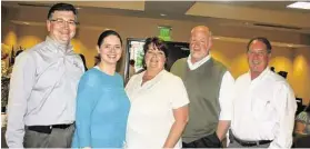  ?? Courtesy Fort Bend Women’s Center ?? Representi­ng Profession­al Compoundin­g Corp. of America, named the organizati­on of the year by the Fort Bend Women’s Center, were, from left, Jim Smith, Stephanie Doherty Cindy Mill, Bryan Sparks and Marc DuPont. DuPont, along with Lizzie Dragon, was...