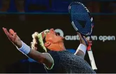  ?? Reuters ?? Uzbekistan’s Denis Istomin celebrates his 6-4, 4-6, 6-4, 4-6, 6-2 victory over Spain’s Pablo Carreno Busta.